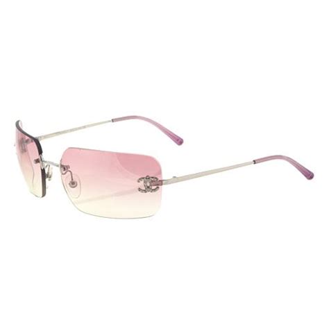 chanel rectangular signature sunglasses|chanel rimless sunglasses women.